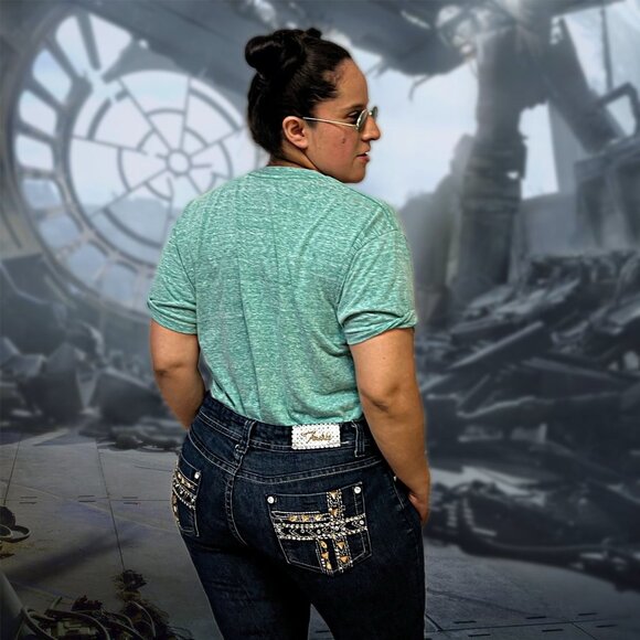 Disney Starwars Tetris Graphic Shirt Yoda, Darth Vader, R2-D2 Robot, RARE Tee - Picture 6 of 11